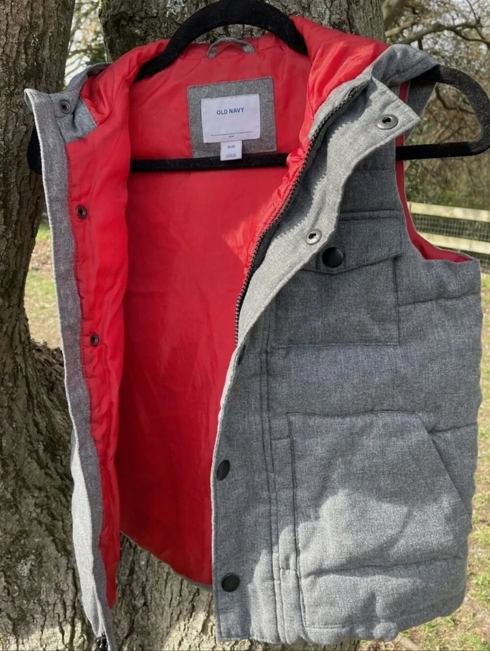 Old Navy Puffer Vest Boys Medium Gray Size M Full Zip Sleeveless